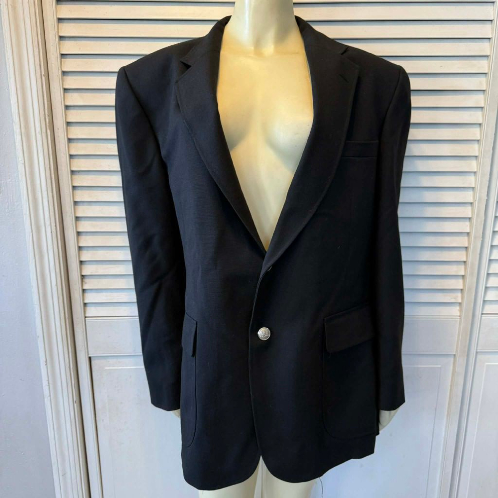 Men’s Classic Black Blazer Sport Coat Single Button Formal Suit Jacket Size
